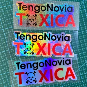 1PC TengoNovia TOXICA Spanish-style Car Stickers, Waterproof Vinyl Decals, Suitable for Car Windows, Motorcycle Fuel Tanks, Helmet Box, Scooter Body, and Other Glass Surfaces
