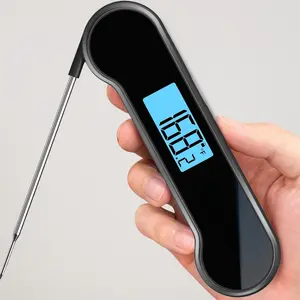 0.5 Sec Instant Read Meat Thermometer Digital with ±0.5 ℉   Precision, Food Thermometer for Cooking Kitchen Gadgets, Oven Grill Candy BBQ Essentials Accessories, Gifts for Him Dad Men Birthday, Black