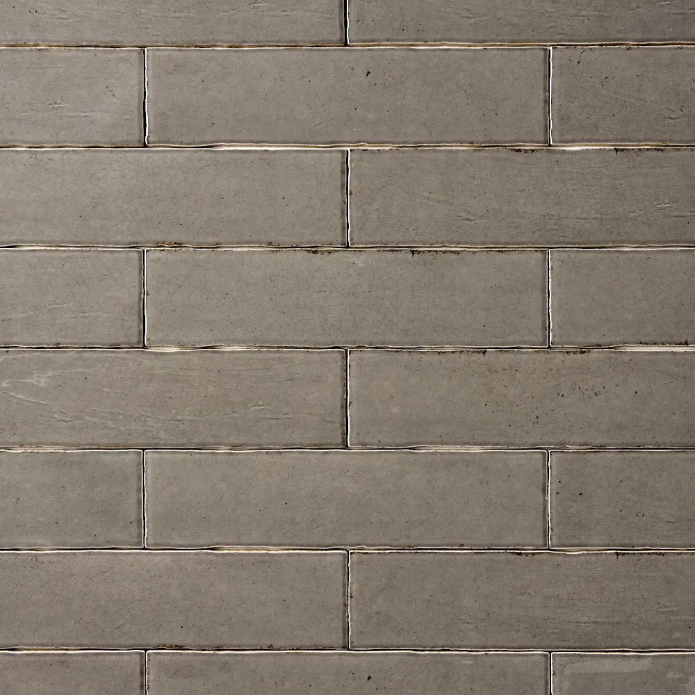 San Fran Taupe Crackled 3x12 Ceramic Tile Glossy Sample