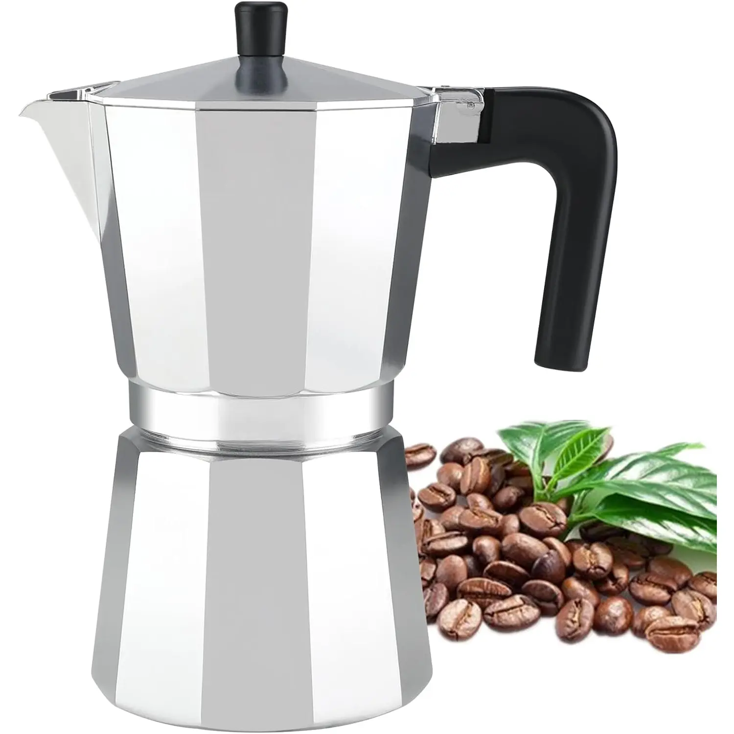 Stovetop Moka Pot - Italian Greca Cuban Style Coffee Maker, 9 Cups (15 oz), Coffee Tools for Espresso, Espresso Coffee