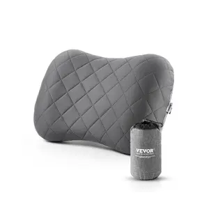 summervibes VEVOR Inflatable Camping Pillow, 5-Inch Thickened Travel Pillow, Soft Backpacking Pillows with Removable Washable Cover, Storage Bag, Lightweight and Portable for Camping, Air Travel, Hiking, Office
