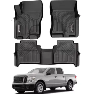 OEDRO Floor Mats Compatible with 2008-2021 Nissan Frontier Crew Cab, 2 Row Liner Set (Front & 2nd Seat)