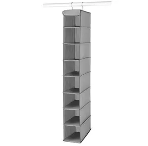 Hanging Shoe Shelves - 8 Section - Closet Organizer - Grey