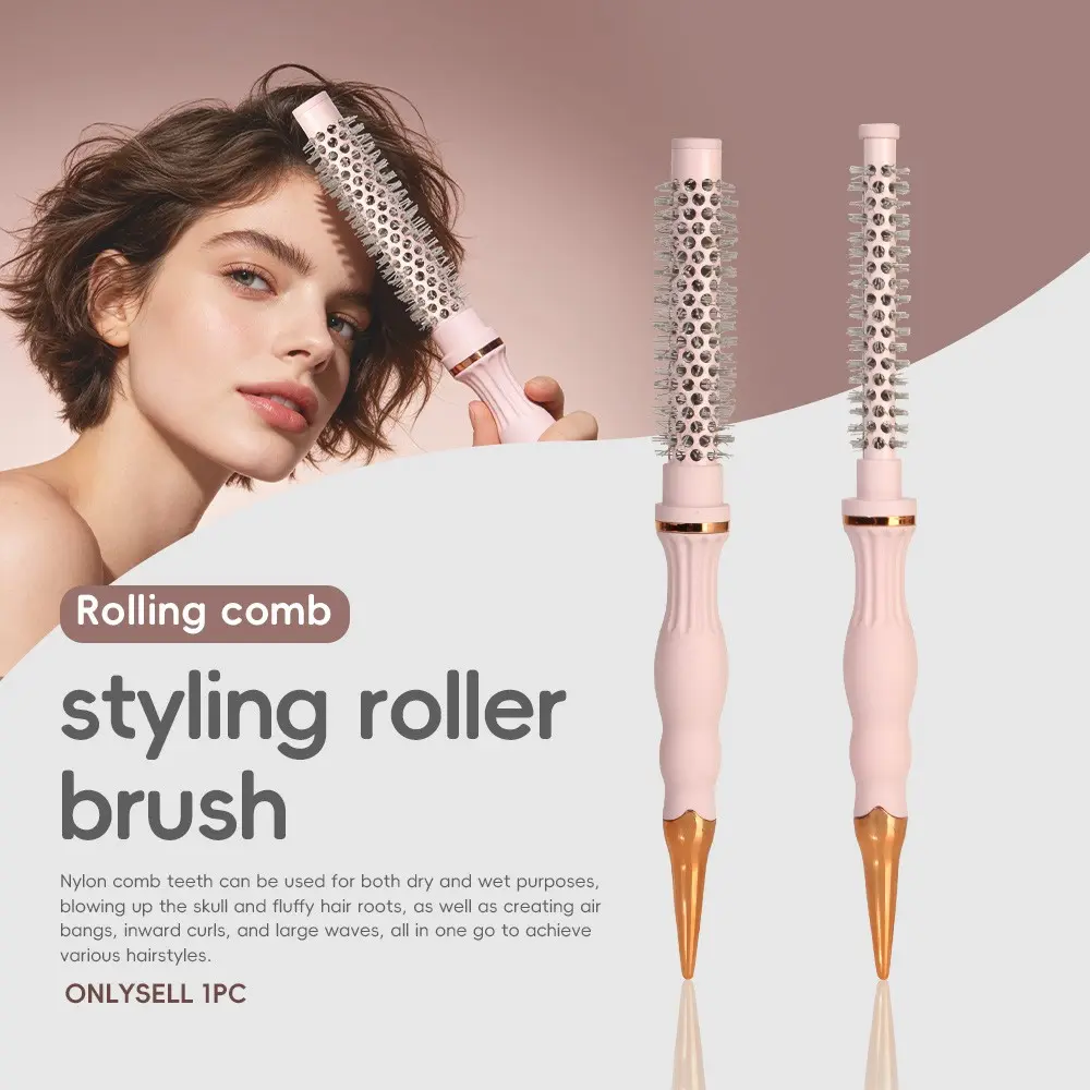 Ceramic Aluminum Roll Comb for Beginners, Salon-Grade Curl at Home, 11#/16# Sizes, Voluminous Bangs & Inner Curl Styling, Hair Curler Comb