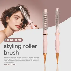 Ceramic Aluminum Roll Comb for Beginners, Salon-Grade Curl at Home, 11#/16# Sizes, Voluminous Bangs & Inner Curl Styling
