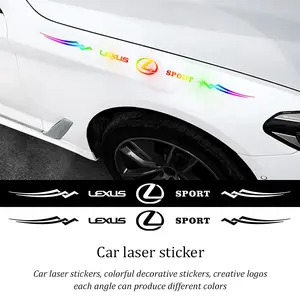 Colorful Laser Reflective Car Sticker, Cool Body Decoration Pull Flower, Lexus Anti-Scratch Strip, Custom Exterior Decorative Accessories