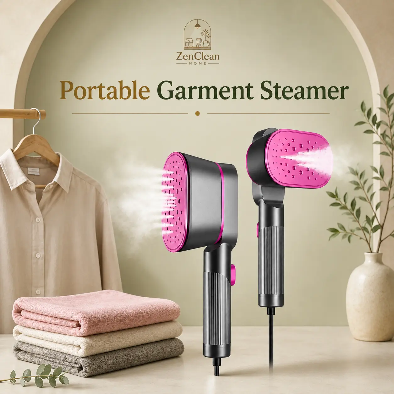 Handheld Garment Steamer for Clothes - 1000W Power, 9-Second Heat-Up, 90° Rotating Head, Drip Stop, Dry/Steam Mode, US Plug, Compact Corded Travel Steamer for Home & Trips