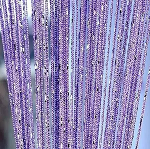 Home Decor Sequin Door String Curtain, 39x79 Inch Decorative Hanging Curtain for Doorway & Window, Sheer Fringe Room Divider for Bedroom, Living Room, Closet & Party Backdrop, Crystal Style No Beads Curtain Panel