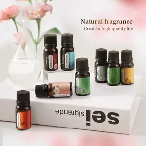 Aromatherapy Essential Oils For Diffuser & Humidifier, Natural And Long-lasting Fragrance - Rose Petal, Jasmine, Lily Flower, Deep Ocean, White Tea, Freesia, Mint Leaf