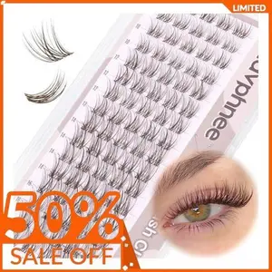 Mavphnee Brown Lashes Clusters Natural Eyelash Extensions Clear Band Cluster Lashes Brown Eyelash Clusters 10-16MM Individual Lashes Dark Brown Cluster Eyelash Extensions