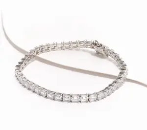 Diamonique Choice of Cut 4mm Tennis Bracelet, Sterling Silver