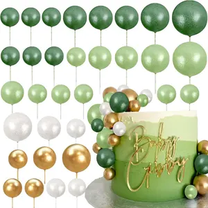 Balls Cake Toppers Green Balls Cake for Cake Decorating Supplies Balls Cake Decorations for Birthday Wedding Bridal Shower Baby Shower outdoorfun