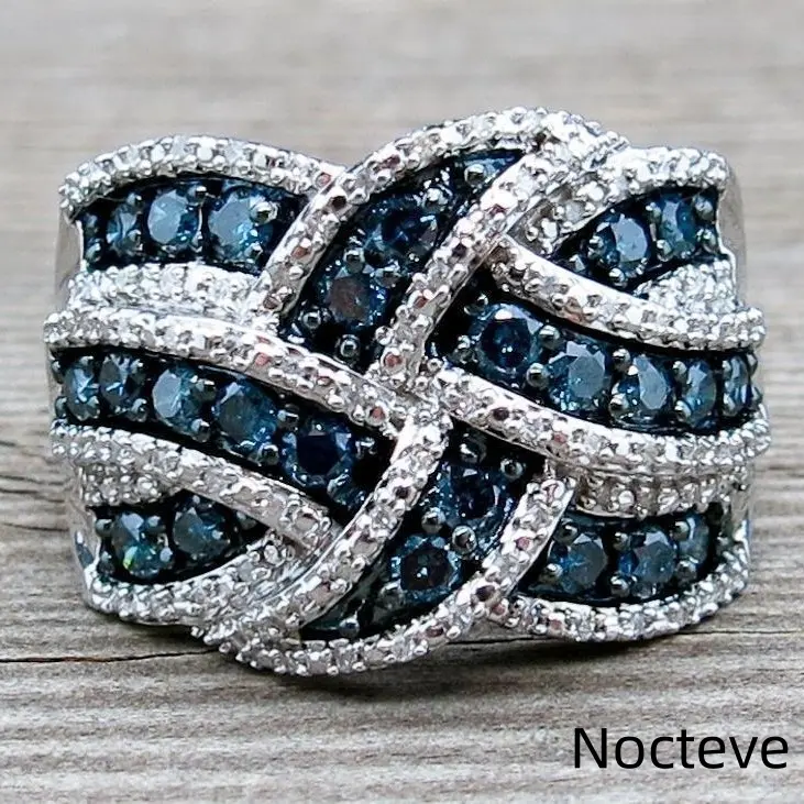 Women’s Bold Oversized Simulated Sapphire Plated Base Alloy Ring, Luxe Formal Engagement Jewelry Banquet Event & Noble Elegant Feminine Lady Holiday Gift Wear