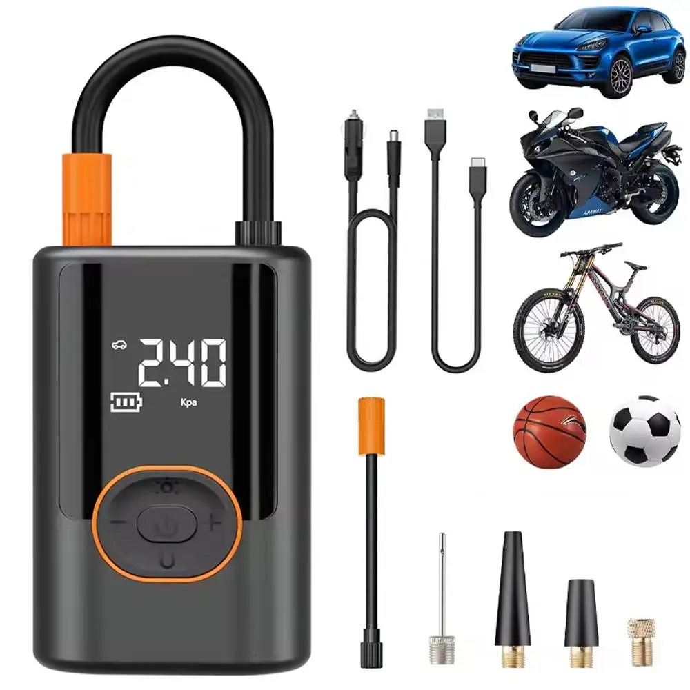 Portable Car Tire Pressure Pump, 150PSI Car Vehicle Inflator Pump with Digital Display, Multifunctional Car Tire Inflator, Car Tire Inflation Tool, Me