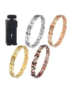 Popular Bracelet with Tree Leaves, Diamond Set, Magnet Bracelet, Ancient Red Copper Brushed Adjustable Couple Handpiece Jewelry, Fashion Bracelets