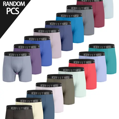 12-Piece Solid Color KJFISTMU Men's Boxer Briefs Set Soft and Comfortable, Tag-Free Design Ideal for Sports with Minimalist Style Lightweight and Breathable for Zero Restriction Mix and Match Multiple Colors for Freedom Men's Underwear Set Elastic Fabric
