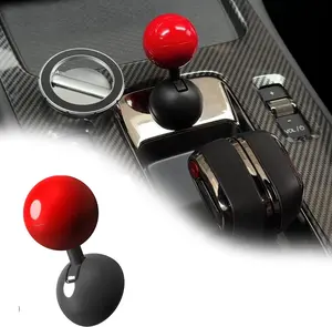 Car Push to Start Button Rocker Car One Button Start Lever Car Engine Start Stop Button Joystick Full Metal Ball-bar Automotive One-Touch Start Button Starter Cover Decorative Accessories (Red)