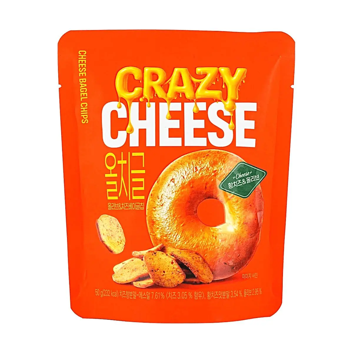 CRAZY CHEESE Korean Bagel Chips 50g - Authentic E-mart Convenience Store Snack