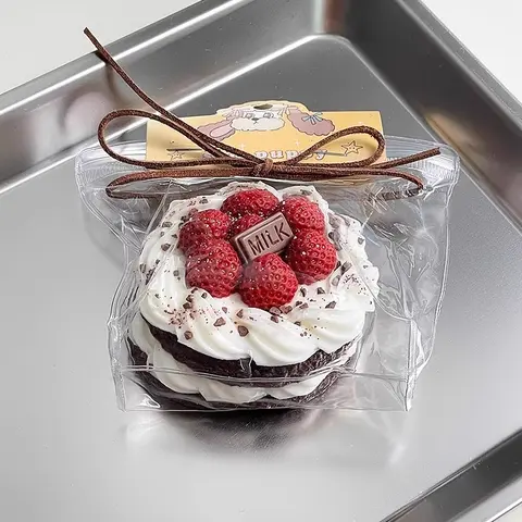 【Buy 3 Get 1 Free 2025 New Model】Unisex Taba Slow-Rising Rebound Squishy Toy, Food-Grade Silicone Creamy Cake Chocolate Raspberry Tower with Thick Slime Texture - Handmade Non-Toxic Stress Relief Fidget Sensory Tool & Decoration in Transparent Bag, Stress