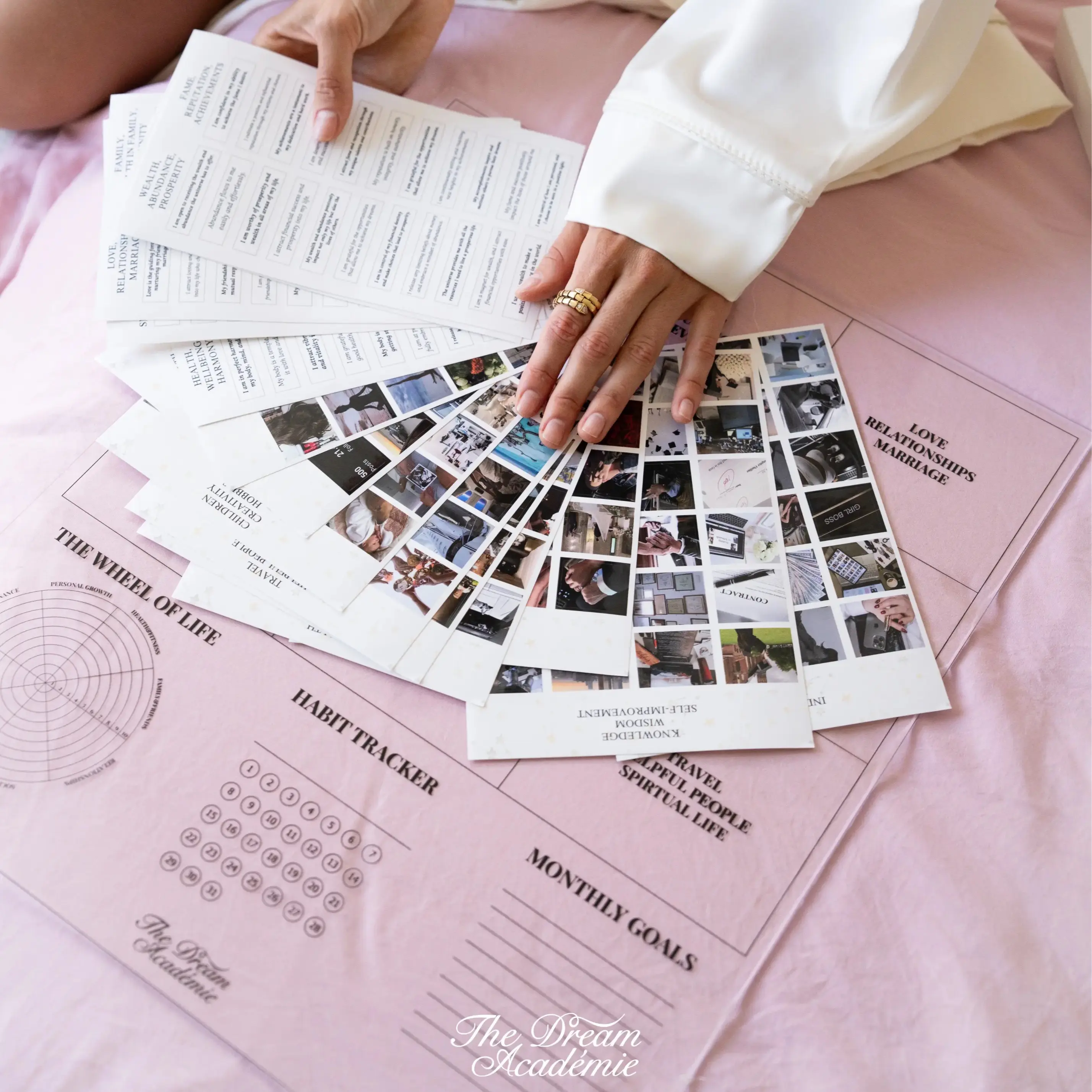 The Dream Académie Acrylic Vision Board Set | Dream Board with Stickers, Habit Tracker & Affirmations