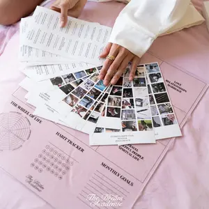 The Dream Académie Acrylic Vision Board Set | Dream Board with Stickers, Habit Tracker & Affirmations