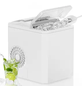 edx Countertop Ice Maker,9 Cubes in 6 Minutes, Self-Cleaning, with Ice Basket & Scoop, 26Lbs/24H,White.