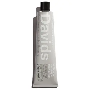 Davids Premium Toothpaste - Charcoal + Peppermint | Teeth Whitening, Antiplaque, Fresh Breath Sulfate Free Vegan