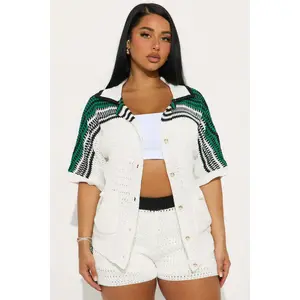 ID Crochet Short Set - White/combo