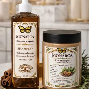 Monarca Hair Care Duo – Shampoo & Pre-Shampoo Treatment for Hydration & Frizz Control Unisex Anti-Breakage
