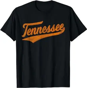 Tennessee Baseball Sports Script Cursive Flag Swoosh Unisex T-Shirt
