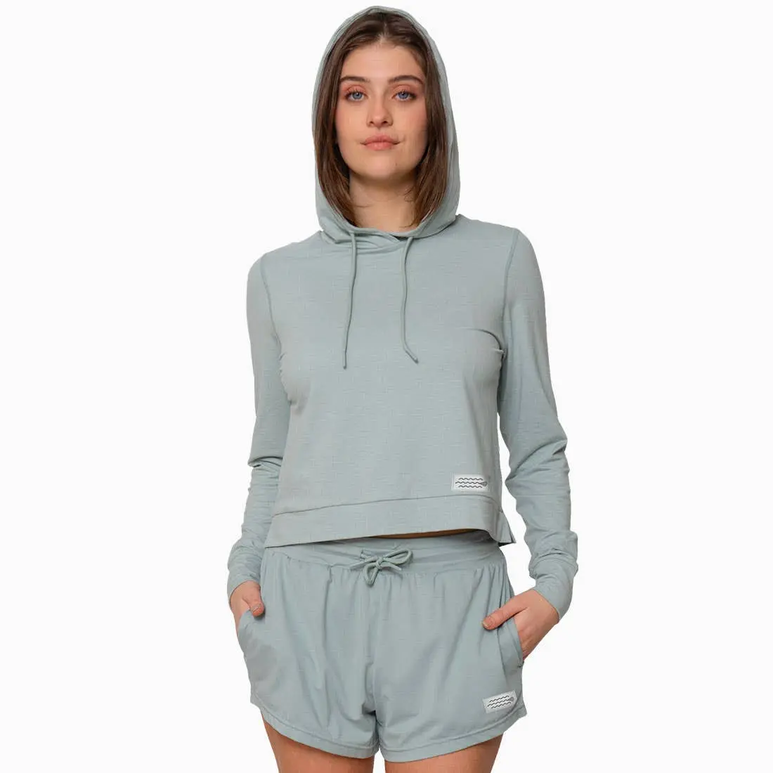 Cloud 9 Women's Polyester-Spandex Pullover Cropped Lacrosse Hoodie, Women's Loungewear Tops (Note: "Shorts" is a Misassigned Keyword for This Single Hoodie Product), Matching, Sweatshirts, Soft, Fit, Basic