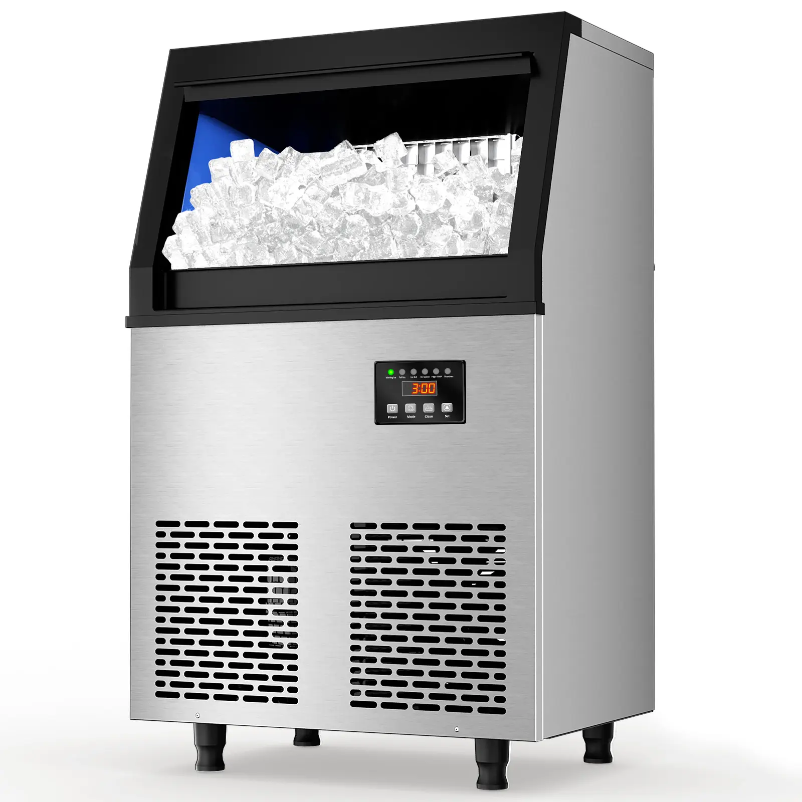 Coolski Commercial Ice Maker Machine, 100 lbs/24H Under Counter Ice Machine,Black Kitchen Set