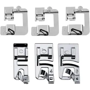 6 Sizes Rolled Hem Presser Foot, Wide Rolled Hem Foot Set & Narrow Hemmer Foot Set for  Low Shank Snap- , , Babylock, Euro-Pro, Janome, Kenmore, White, Elna Sewing Machines