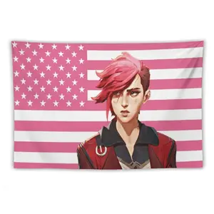 Arcane American Flag Tapestry |Wall Hanging, Gamer Flag, Nerdy Decor, Arcane Merch, Gamer Art, Gift for Gamer