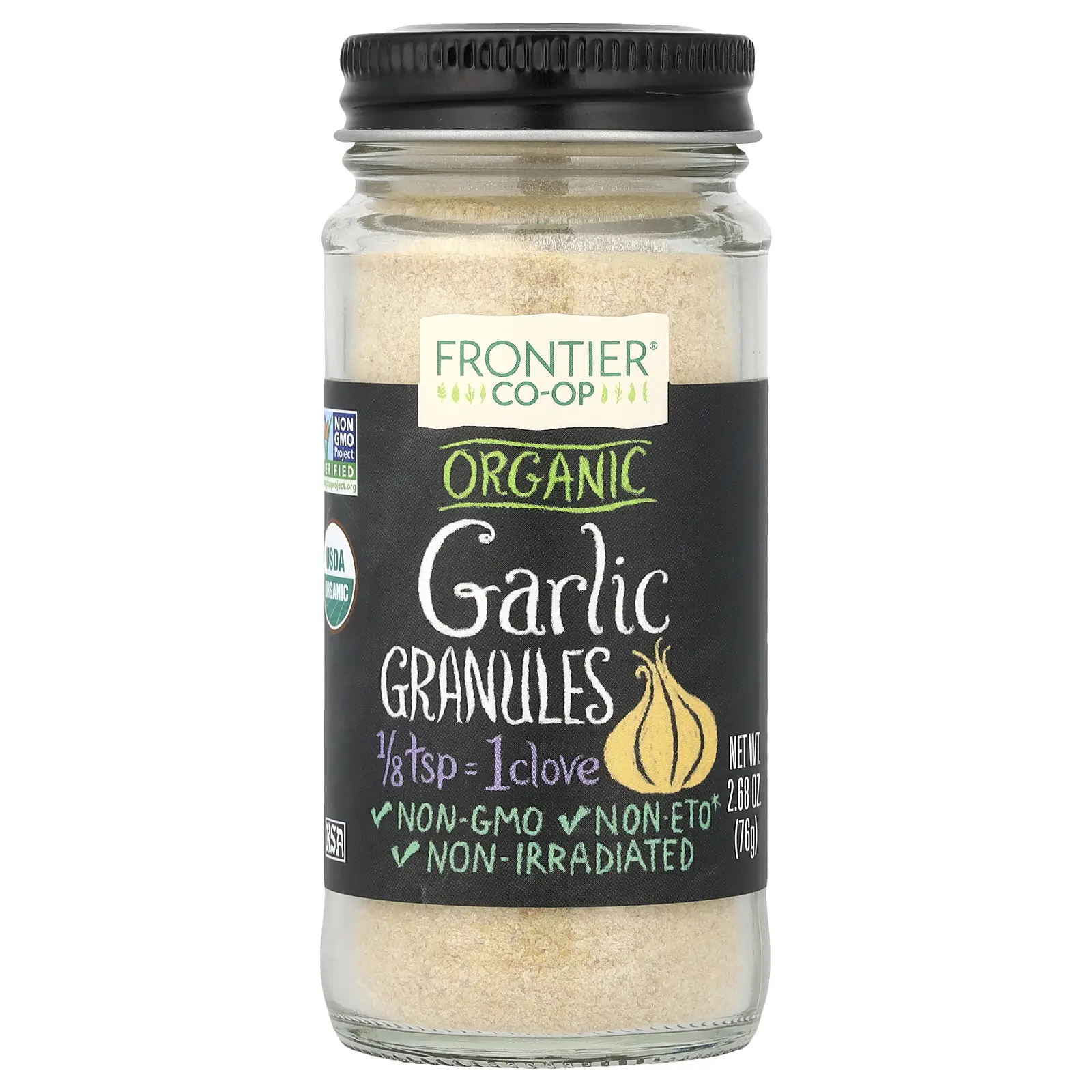 Frontier Co-op Organic Garlic, Granules, 2.68 oz (76 g)