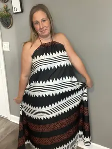 Long Halter Printed Maxi Casual Dress with Lightweight Design and Breathable Fabric for Women