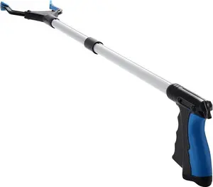 Grabber Reacher Tool 32" for Elderly Lightweight Extra Long Handy Trash Claw Mobility Aid Reaching Assist Tool Blue