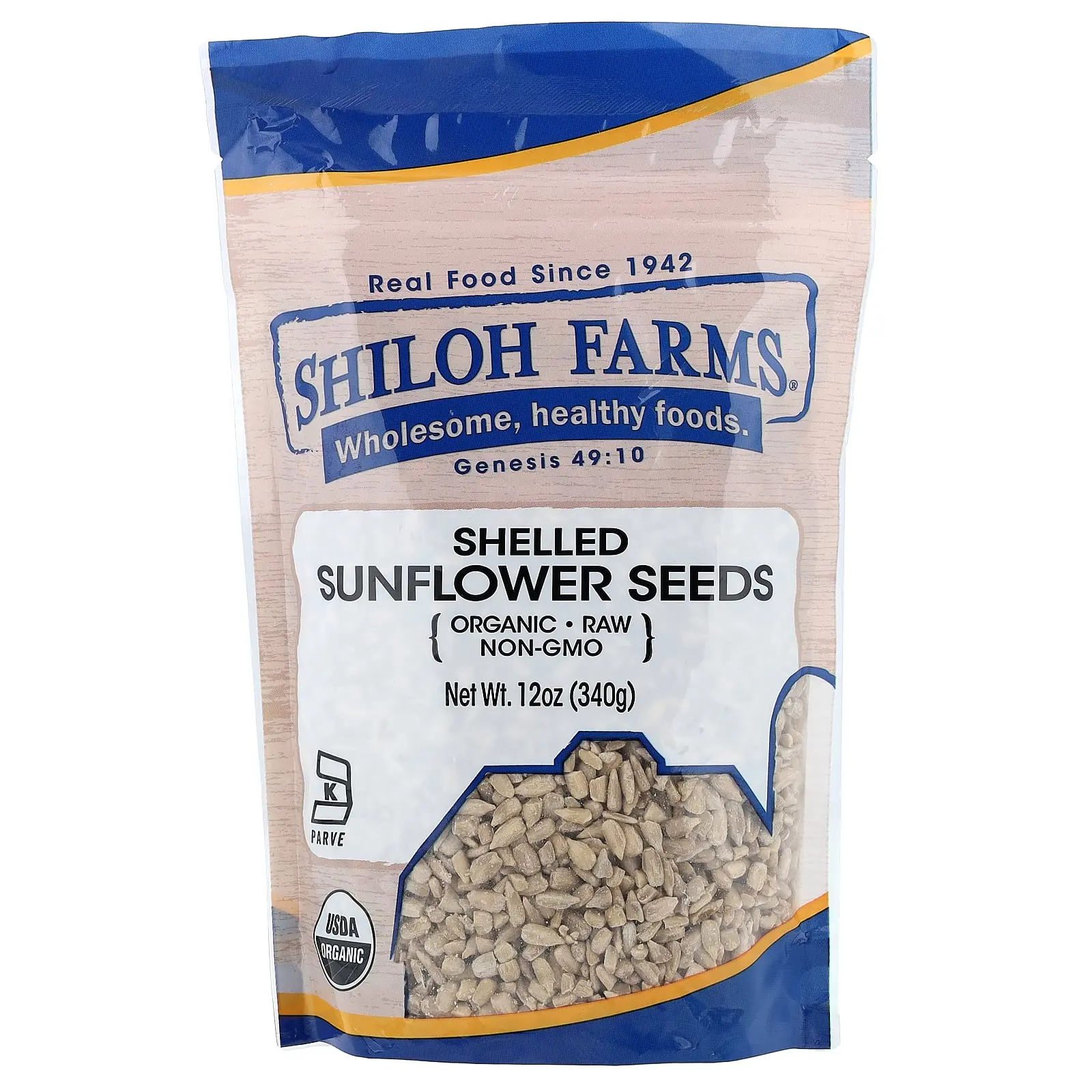 Shiloh Farms Organic Sunflower Seeds, Shelled, 12 oz (340 g)