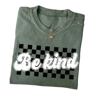 Spread Positivity With Our "Be Kind" Vintage Style T-Shirt, Daily Wear, Checkerboard Graphic Tee, Unisex Tee, Comfortable Fit, Streetwear, Soft Cotton