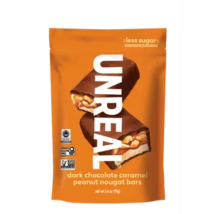 Dark chocolate caramel peanut nougat bars - 6 everyday bags (5 bars per bag)