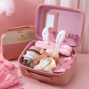 Pink Travel Case Wedding Gifts Bridesmaid Birthday Cosmetic Boxes Exquisite Pearl Cups Towels Hairbands for Family Lovers Friends Colleagues