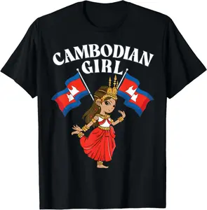 100%cotton Cambodian Girl, Khmer Girl, Womens Cambodia T-Shirt
