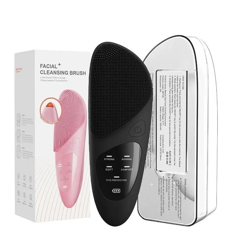 Electric Facial Cleansing Brush, Skin Facial Cleaning, Facial Cleaning Tool, Facial Cleansing Tools, Silicone Heated Face Massager, USB Rechargeable Eye Beauty Device, Waterproof for Men & Women