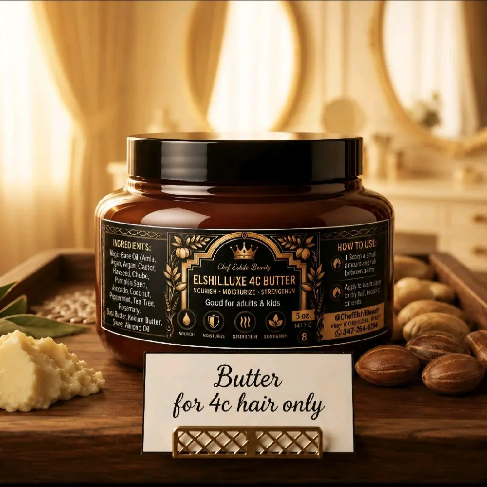 Elshiluxe 4C  Hair Butter 5.oz .Hair Care Solution - Stiff Hair Treatment, Root-to-Tip Protection, Enhanced Smoothness, Easy Combing