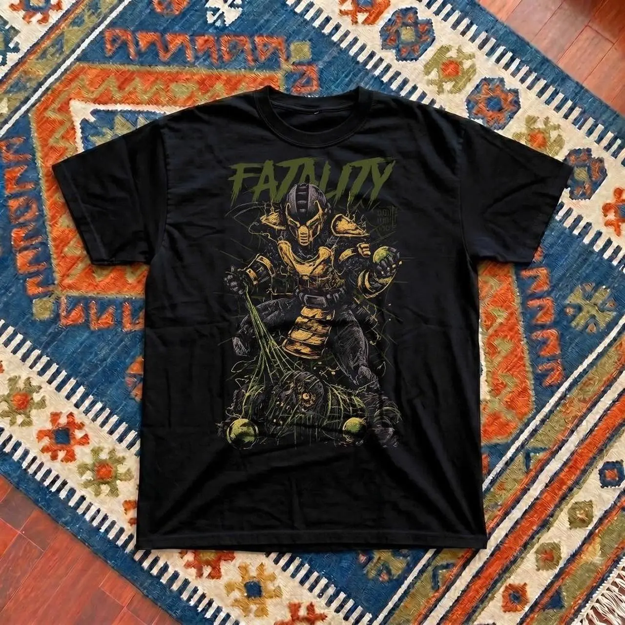 Gildan Men's Black T-shirt, Cyrax Mortal Kombat Fatality T-shirt, Retro Cyborg Fighter Graphic T-Shirt, Vintage Arcade Fighting Game Tee, Dark Gamer Streetwear Shirt, Y2K Graphic Tee, Oversized Unisex Gaming Gift