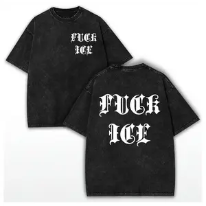 ✊Washed Cotton Fck Ice Unisex T-Shirt, Vintage Funny Political Shirts, Pro Immigration Tshirt, Anti-ICE Tee, Human Rights Gift
