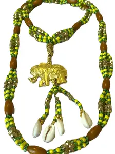 Collar de Mazo de Orula con Elefante – Ideal para Uso Diario, Batea o Decoración de Carro | Protección y Sabiduría Yoruba