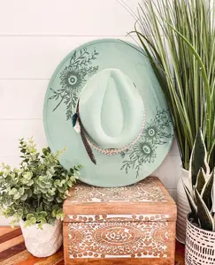 Floral Burned Hat, Floral Engraved Cowboy Hat, Sunflower Hat, Sunflower Burned Fedora, Engraved Fedora, Engraved Felt Hat, Boho Hat