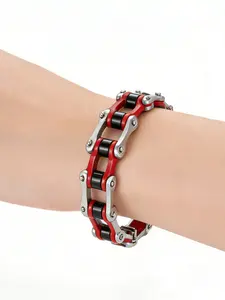 Punk Rock Stainless Steel Biker Chain Bracelet | Heavy Motorcycle Link Wristband, Comfortable Elegant Gift for Men & Women"