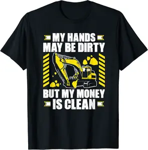 Excavator My Hands May Be Dirty Heavy Equipment Operator T-Shirt - Nicolekhach Shop 51B08KJHFGHC